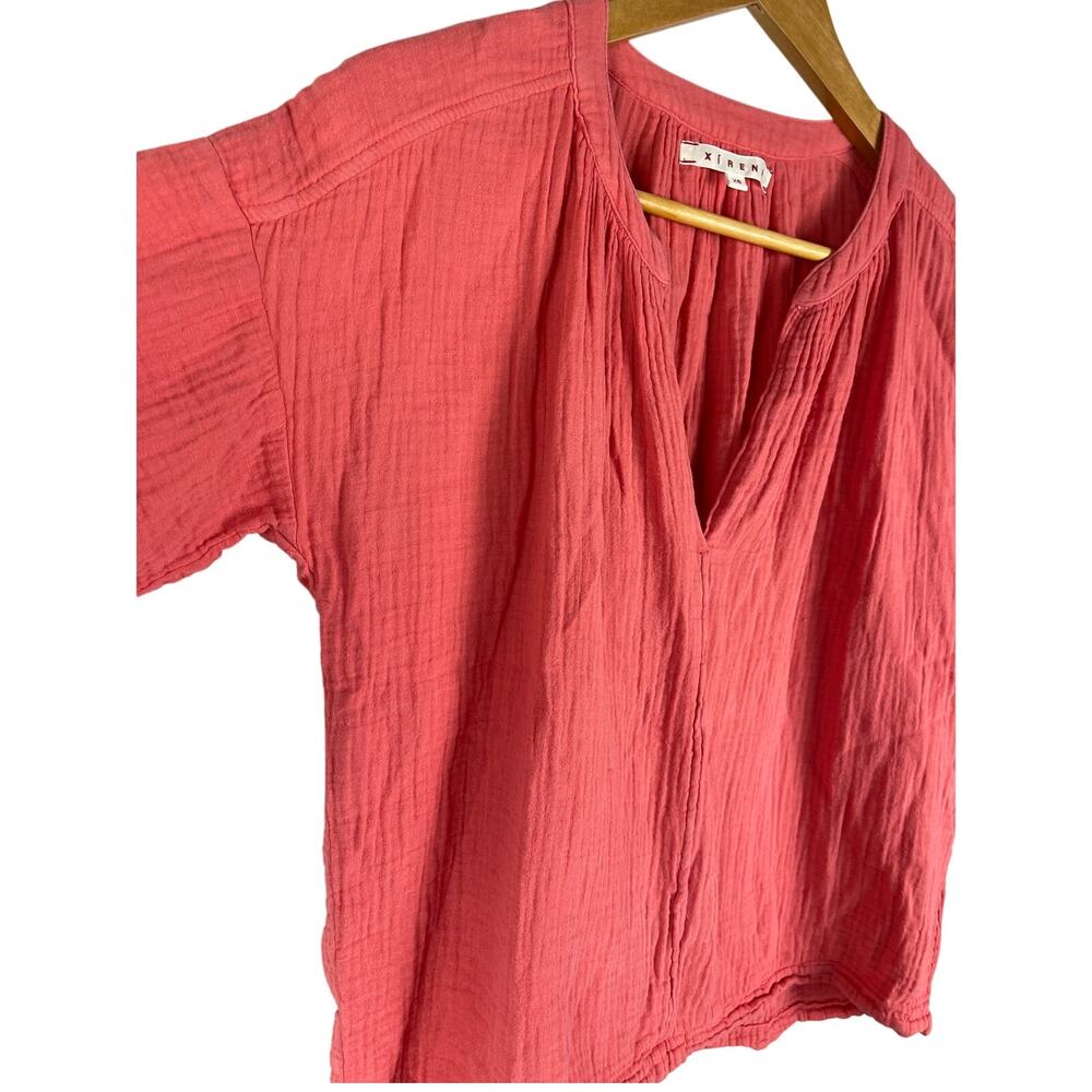 Xirena‎ Clem Lightweight Gauzy Boho V-Neck Top in Paprika Size XS - Picture 5 of 9